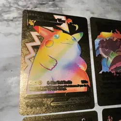 Rare Rainbow Gold Charizard GX Card 150/147 Pikachu 44/185 Blastoise Pokemon - Image 2