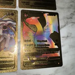 Rare Rainbow Gold Charizard GX Card 150/147 Pikachu 44/185 Blastoise Pokemon - Image 5