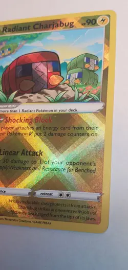 HOLOGRAPHIC Radiant Charjabug 051/159 Crown Zenith Pokemon Card Rare - Image 3