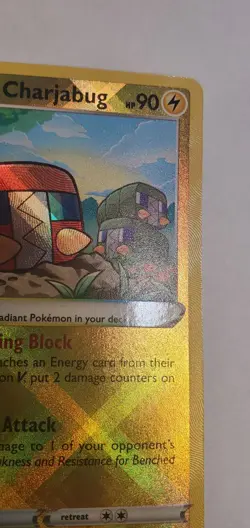 HOLOGRAPHIC Radiant Charjabug 051/159 Crown Zenith Pokemon Card Rare - Image 4