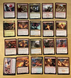 Magic The Gathering Lot Of 20 Red Cards Including Rares and Mythics NM - Image 1