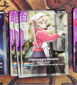 GUNDAM TCG - Momentary Respite GD02-112 HOLO FOIL ENG DUAL IMPACT Card Game CCG - Image 1