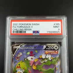PSA 9 Tornadus V 185/198 Pokemon Chilling Reign Rainbow Rare Holo Card - Image 2