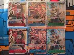One Piece OP13 3rd Anniversary Winner + Promos Cards Set Luffy, Sabo and Ace - Image 1