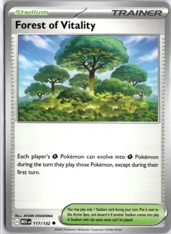 Forest of Vitality Uncommon ME01: Mega Evolution 117/132 Pokemon Card TCG - Image 1