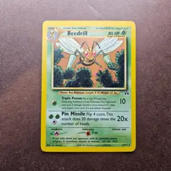 Beedrill 18/75 Pokemon Neo Discovery Regular Rare Card - MP - Image 1