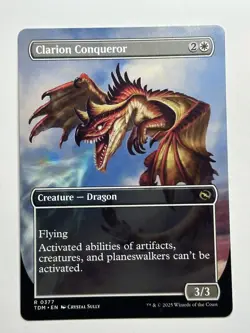 Clarion Conqueror (Borderless) Tarkir: Dragonstorm 377 Regular MTG Card LP-NM - Image 2