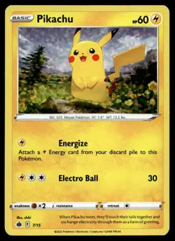 Pikachu 7/15 Pokemon Card McDonald's 2022 Promo Holo 60 HP Lightly Played B11 - Image 1