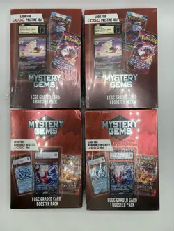 Lot of 4 Pokemon Mystery Gems Box 1 CGC Graded Card & 1 Booster Pack 2025 - Image 1