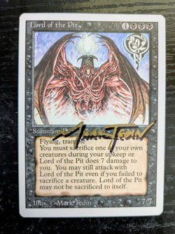 MTG REVISED SHADOW SIGNED RARE 1994 Lord of the Pit - Image 1