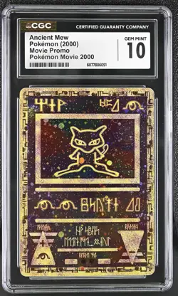 CGC 10 GEM MINT Ancient Mew 2000 Movie Promo Reverse Holo 4 SWIRLS Pokemon Card - Image 1