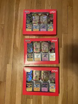 NEW Pokemon 4 Mini Tins 4 Promo Cards Bundle 151 Sam's Club IN HAND - LOT OF 3 - Image 1