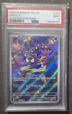 Pokemon TGC Temporal Forces Ghastly Illustration Rare 177/162 PSA 9 - Image 1