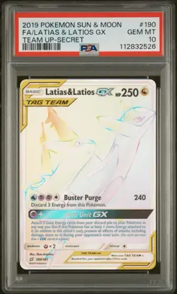 Latias & Latios GX 190/181 Tag Team - PSA 10 - Team Up - Sun & Moon Pokemon TCG - Image 3