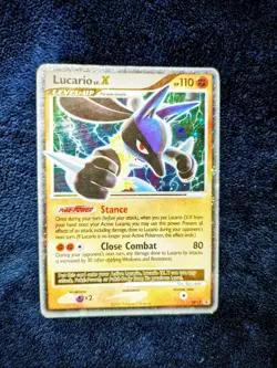 Pokemon TCG Lucario LV X Promo Holo DP12 (Heavily Played) - Image 1