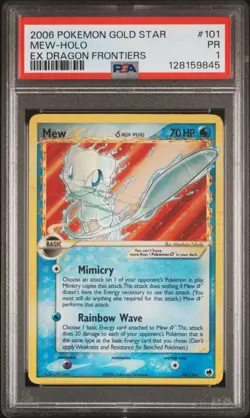 2006 Pokemon EX Dragon Frontiers GOLD STAR 101/101 MEW-HOLO PSA 1 - Image 1