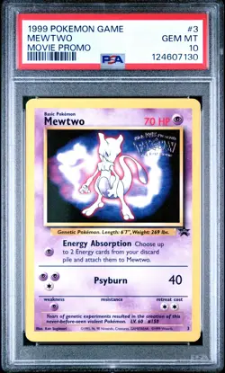 1999 POKEMON GAME MOVIE PROMO #3 MEWTWO PSA 10 - Image 1