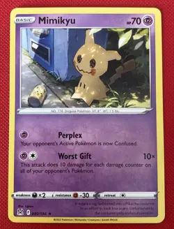 Pokemon TCG Mimikyu Sword & Shield - Lost Origin 080/196 Regular Rare NM - Image 1