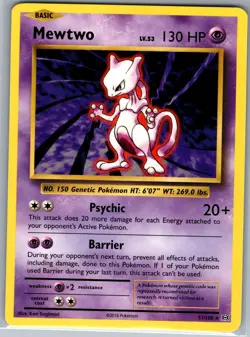 Mewtwo 51/108 Non Holo XY - Evolutions - Pokemon Card - NM - Image 1