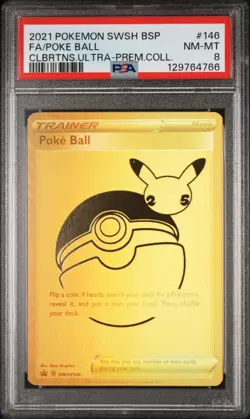 Poke Ball ⭐ SWSH146 SWSH: Sword & Shield Promo Cards Holo PSA 8 JUST GRADED - Image 1