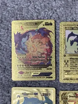Set of 15 Pokemon Charizard,Dragonite,Urshifu&More Gold Foil Fan Art Cards MP-LP - Image 2