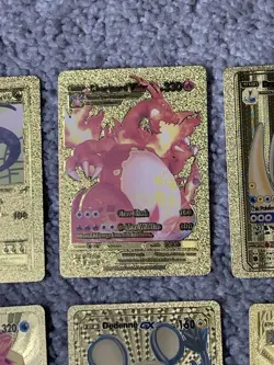 Set of 15 Pokemon Charizard,Dragonite,Urshifu&More Gold Foil Fan Art Cards MP-LP - Image 4
