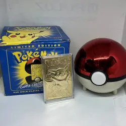Pokemon PIKACHU 23K Gold Plated Trading Card 1999 Limited Edition w/Original COA - Image 1