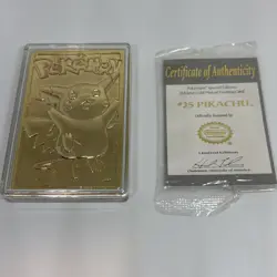 Pokemon PIKACHU 23K Gold Plated Trading Card 1999 Limited Edition w/Original COA - Image 4