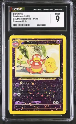 CGC 9 MINT Slowking 2001 Southern Islands 14/18 Reverse Holo SWIRL Pokemon Card - Image 1