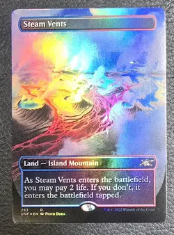 Steam Vents (Borderless) Unfinity Foil MTG NM Magic Card - Image 1