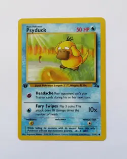 Psyduck 53/62 1st Edition Fossil Set Pokemon Card WOTC Rare NM - Image 1