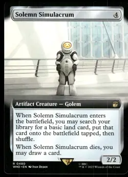 1x Solemn Simulacrum (Extended Art) - Universes Beyond: Doctor Who - NM - MTG - Image 1