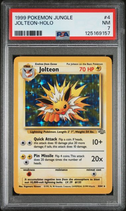 1999 POKEMON JUNGLE #4 JOLTEON-HOLO PSA7 - Image 1