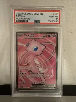 2023 Pokemon Mew EN 151 Mew ex #193 Ultra Rare PSA 10 - Image 1