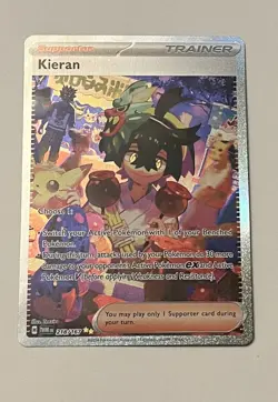 POKEMON TWILIGHT MASQUERADE KIERAN SPECIAL ILLUSTRATION RARE 218/167 TCG HOLO - Image 1