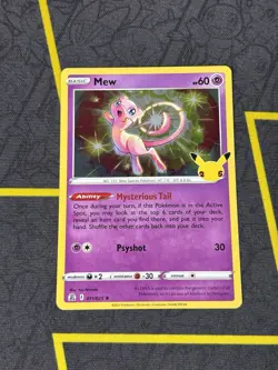 Pokemon TCG Mew 11/25 Holo Rare Celebrations 25th Anniversary - NM/LP - Image 1