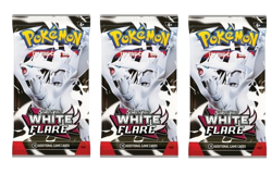 3 X Pokemon White Flare Booster Pack Factory Sealed, Scarlet And Violet TCG - Image 1