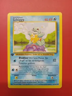 Pokemon TCG Squirtle SCHIGGY Base Set 63/102 Regular 1st Edition Common GERMAN - Image 1