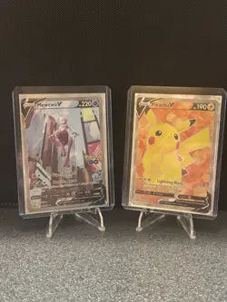 Pokemon Mewtwo V Go Alt Full Art Holo Rare 072/078 & Pikachu V 157/172 Holo - Image 1
