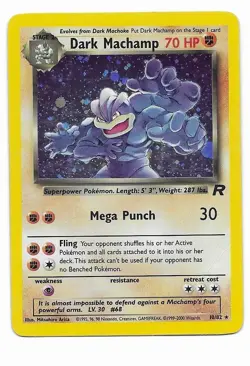 Dark Machamp 10/82 Team Rocket Holo Pokemon TCG MP - excellent but small fold - Image 1
