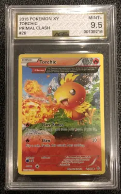 Torchic 26/160 Primal Clash Pokemon TCG Card AGS Graded 9.5 Mint+ - Image 1