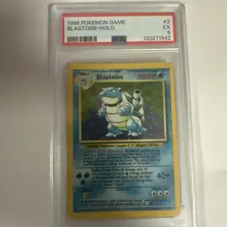 Blastoise 2/102 Base set Holo Rare Pokemon Card WOTC TCG 1999 Graded PSA 6 EX-MT - Image 1