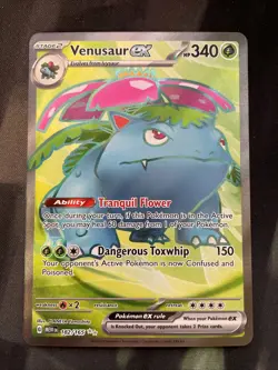 Venusaur ex 182/165 Sv: Scarlet & Violet 151 Holo Pokemon Card Full Art - Image 1
