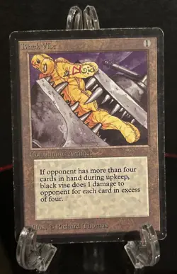 Black Vise (Beta Edition) Magic the Gathering MTG Card MP Vintage Rare - Image 1