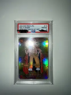 PSA 10 Gol D Roger OP09-118 Gold Comic Parallel Manga Alt Art ONE PIECE Card JP - Image 1