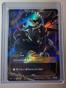 Riftbound Viktor Herald of Arcane Legend English card 265/298 Prerelease Promo - Image 1