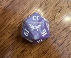 MTG - Duskmourn - Oversized D20 - spindown die life counter dice purple green - Image 1