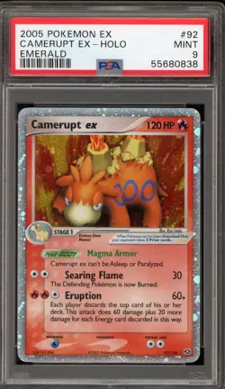 Pokemon Camerupt ex EX Emerald Holo Rare #92 PSA 9 Mint - Image 1