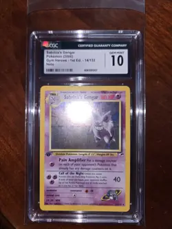 Pokemon Sabrina's Gengar Gym Heroes 1st Edition Holo Rare #14 CGC 10 Gem Mint - Image 3