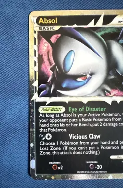 2010 Pokemon TCG Absol PRIME Holo HS Triumphant Set #91/102 LP-NM Holo - Image 2